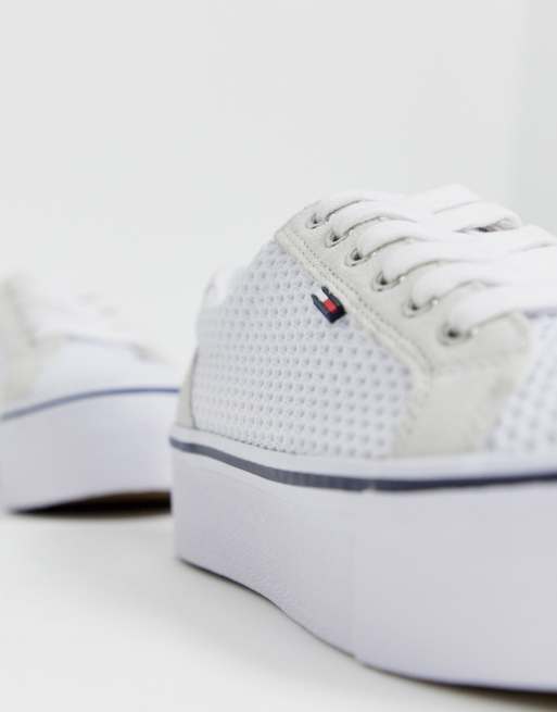 Tommy jeans canvas shop logo flatform trainers