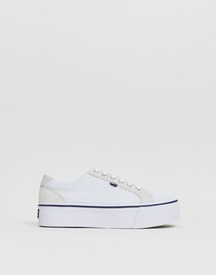 tommy jeans canvas logo flatform trainers