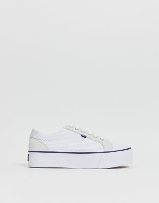 tommy jeans canvas logo flatform trainers