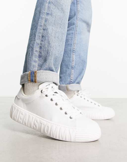 Tommy Jeans canvas logo flatform trainers, ASOS