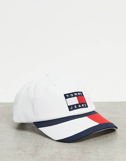 Tommy Jeans cap with flag logo in white