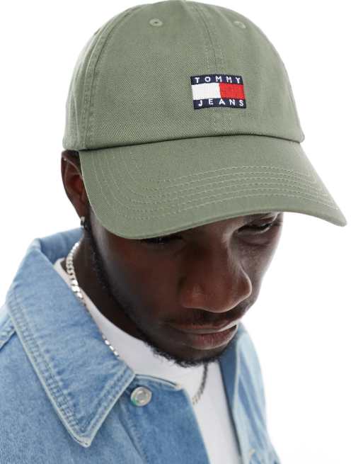 Tommy Jeans - Cappellino verde slavato vintage con bandiera, 4 di 4