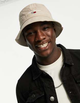 Tommy Jeans - Cappello da pescatore color cuoio con logo