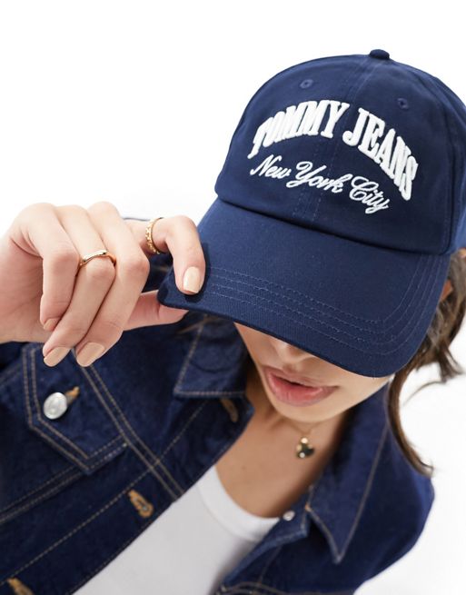 tommy small Jeans - Cappello navy con scritta del logo