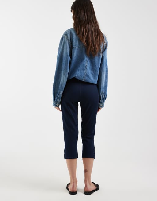 Tommy Jeans - Capri legging met logo op de tailleband in marineblauw, 5 van 5