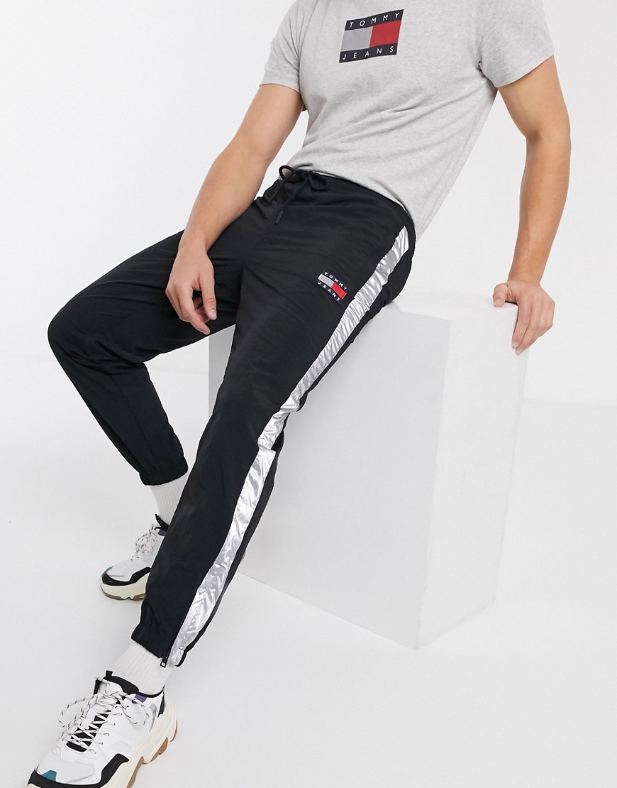 Tommy Jeans - Capsule - Pantaloni metallizzati a blocchi di colore nero/bianco