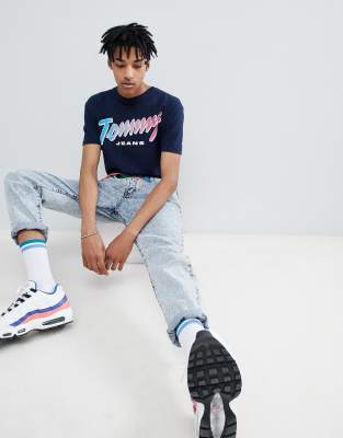 tommy jeans neon script