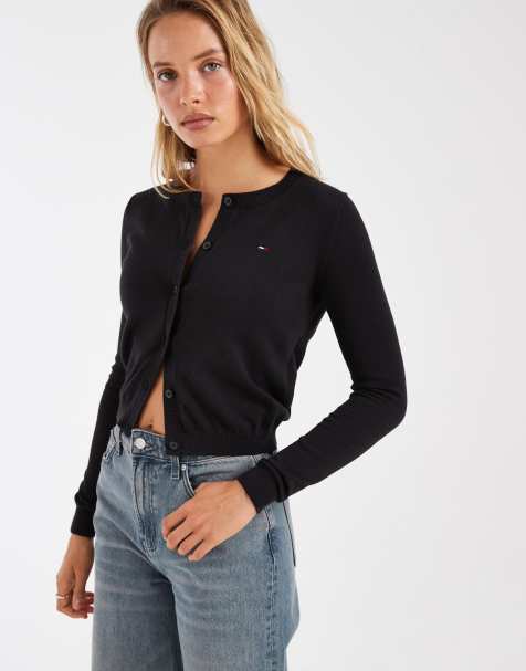 Tommy Jeans - Cárdigan negro básico con cuello redondo - view 1