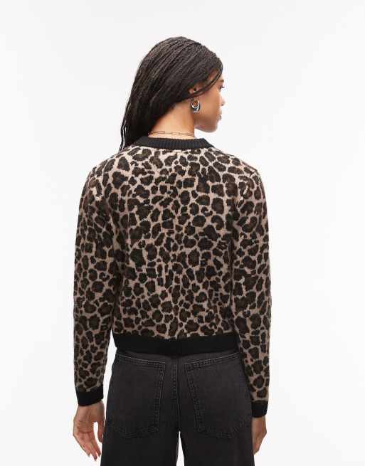 Tommy Jeans - Cardigan soffice con stampa leopardata e stemma, 4 di 4