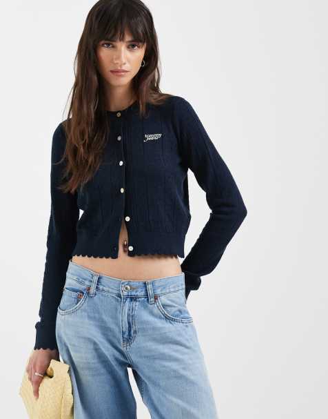 Tommy Jeans - Cardigan traforato blu navy - view 1