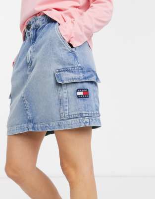 tommy jeans denim mini skirt