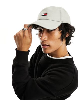 Tommy Jeans flag cap in light grey - ASOS Price Checker