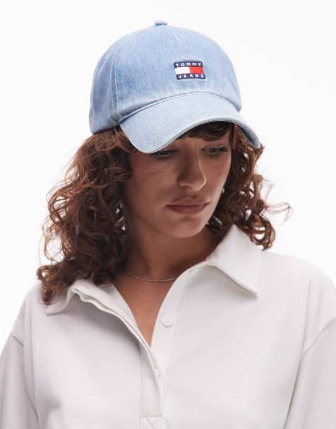 Tommy Jeans - Casquette en denim à logo drapeau - Bleu - view 1