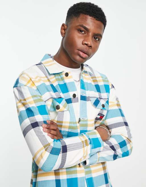 Blue and yellow tommy hilfiger shirt new arrivals