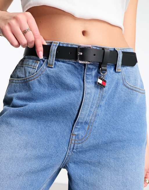 Tommy Jeans - Ceinture avec détail plaque - Gris acier