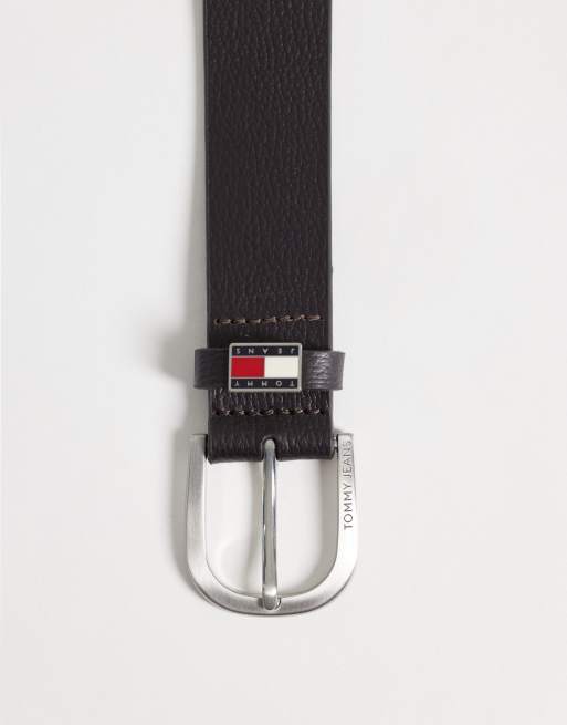 Tommy Jeans ceinture en cuir Ryan marron, 3 de 3