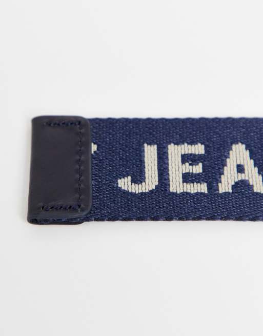 Tommy Jeans - Ceinture en toile à logo travaillé - Bleu marine, 3 de 4