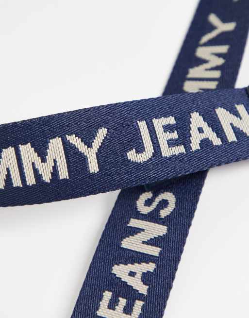 Tommy Jeans - Ceinture en toile à logo travaillé - Bleu marine, 4 de 4