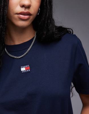 Tommy Jeans Central Badge Boxy T-shirt In Blue