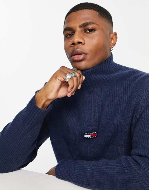 Tommy jeans mock neck zip clearance sweatshirt