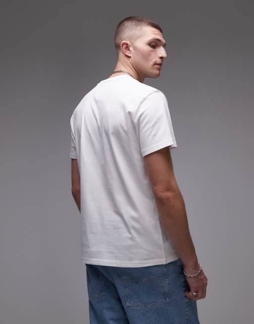 Tommy Jeans centre linear t-shirt in white, 4 of 4