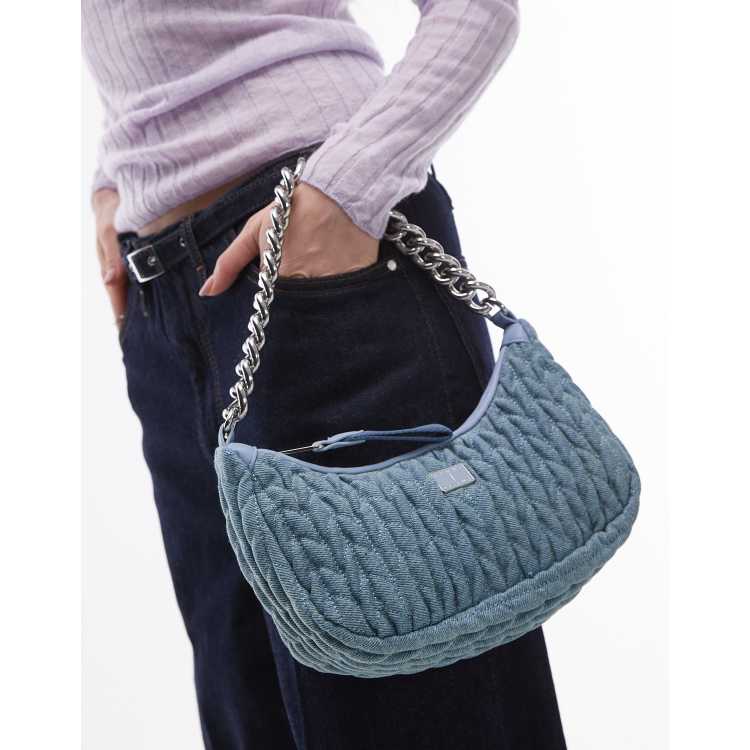   JEANS★Women's Ruched Shoulder Bag Tommy Jeans chain shoulder bag in ruched denim | ASOS