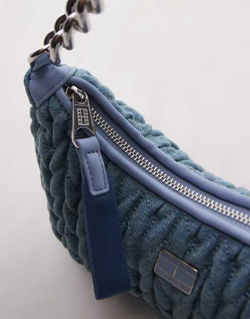 Tommy Jeans chain shoulder bag in ruched denim | ASOS
