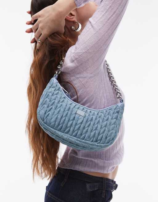   JEANS★Women's Ruched Shoulder Bag Tommy Jeans chain shoulder bag in ruched denim | ASOS