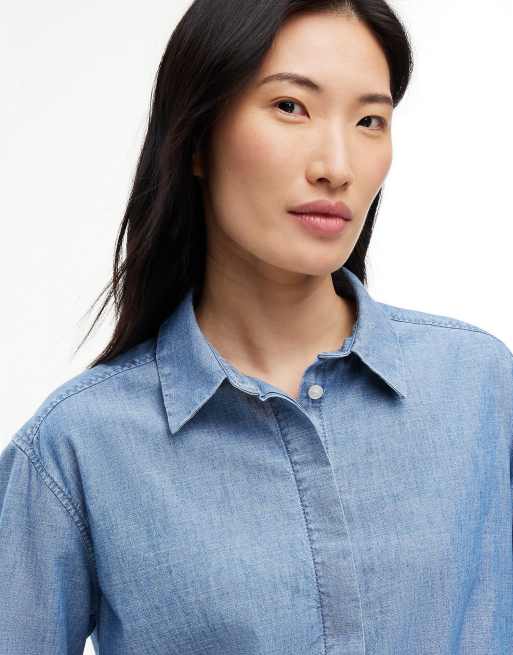 Tommy Jeans Chambray tie shirt in blue, 4 of 7