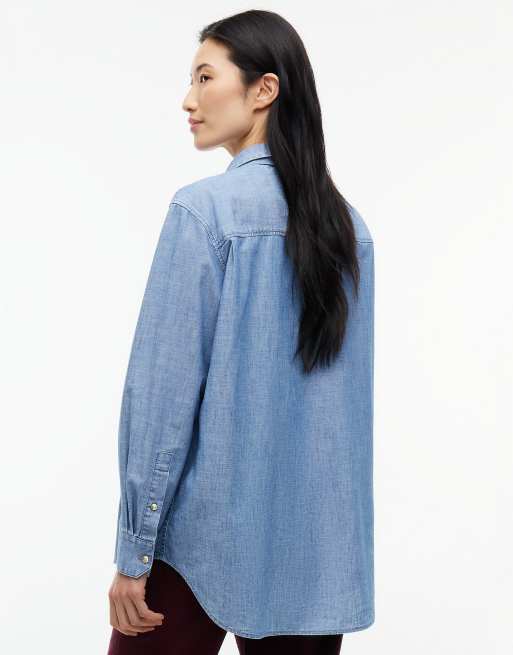 Tommy Jeans Chambray tie shirt in blue, 5 of 7