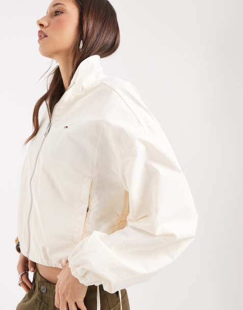 Tommy Jeans - Chaqueta color crema con cuello alto y detalle de lazada - view 1