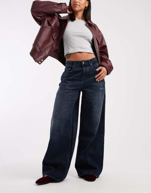 Tommy Jeans – Charlie – Blåsvarta, tvättade jeans med lediga, vida ben