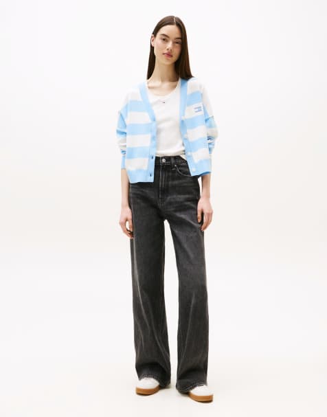 Tommy Jeans Charlie high rise wide leg jeans in black - view 1