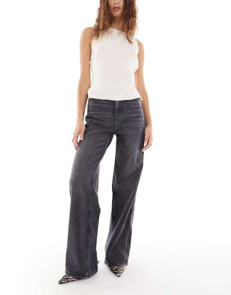 Tommy Jeans – Charlie – Jeans in Schwarz mit hohem Bund und weitem Bein - view 1