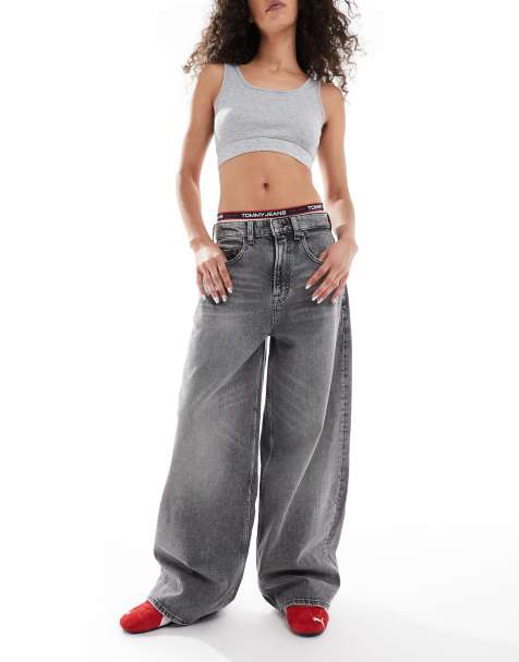 Tommy Jeans - Charlie - Jeans larghi a vita medio alta grigio slavato - view 1