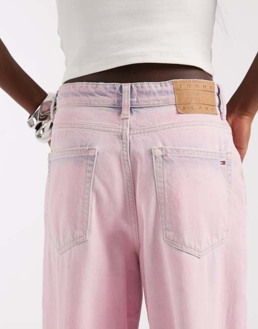 Tommy Jeans – Charlie – Loose-Fit-Jeans in Rosa mit mittelhohem Bund, 4 von 5