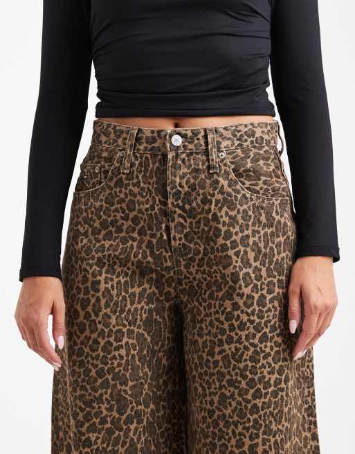 Tommy Jeans Charlie loose wide leg jeans in leopard print