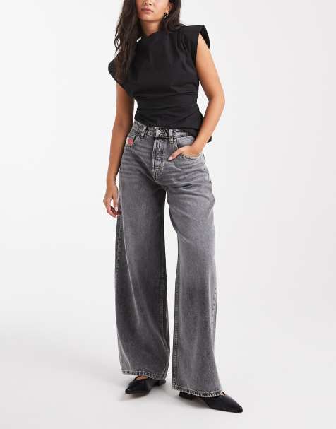 Tommy Jeans - Charlie - Losse wijde jeans in grijs met wassing - view 1