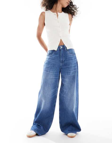 Tommy Jeans Charlie mid rise loose wide leg jeans in mid wash - view 1