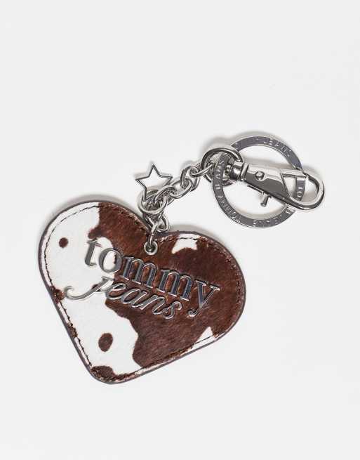 Tommy Jeans - Charm per la borsa multicolore a forma di cuore con stampa pezzata