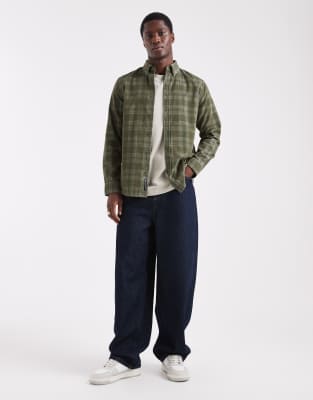 Tommy Jeans Check Cord Shirt In Green