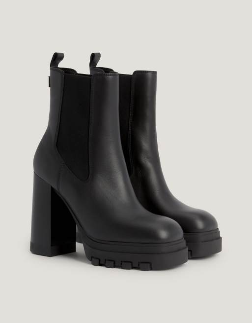 Tommy Jeans - Chelsea - Bottines à talons carrés - Noir