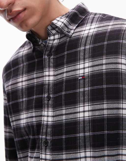 Tommy Jeans - Chemise à carreaux standard en flanelle - Noir, 5 de 5