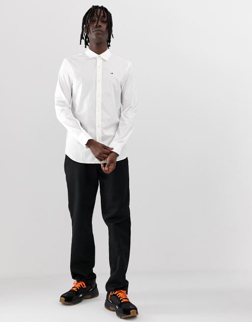 Tommy Jeans - Chemise ajustée stretch - Blanc, 4 de 4