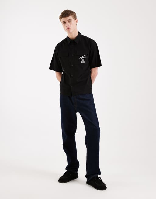 Tommy Jeans - Chemise coupe carrée style skateur à manches courtes - Noir, 2 de 5
