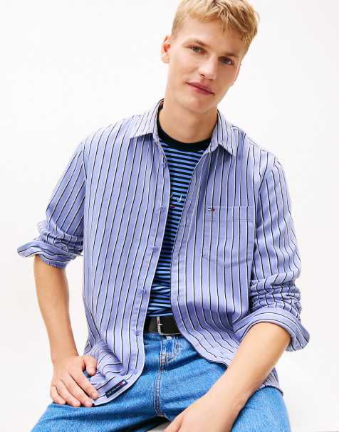 Tommy Jeans - Chemise décontracté en sergé rayé - Lavande - view 1