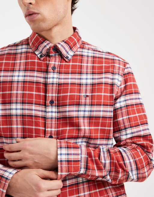 Tommy Jeans - Chemise en flanelle à carreaux - Rouge, 5 de 5