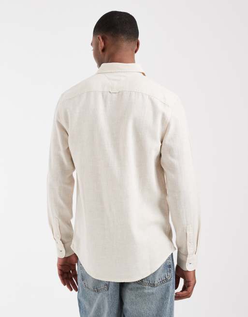 Tommy Jeans - Chemise en lin mélangé - Beige, 3 de 5