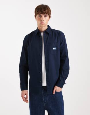Tommy Jeans - Chemise en sergé - Bleu marine délavé