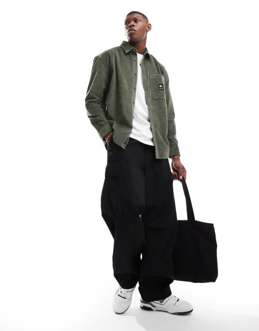Tommy Jeans - Chemise en velours côtelé épais - Vert militaire, 4 de 4